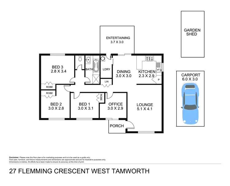 Floorplan of Homely house listing, 27 Flemming Crescent, Tamworth NSW 2340
