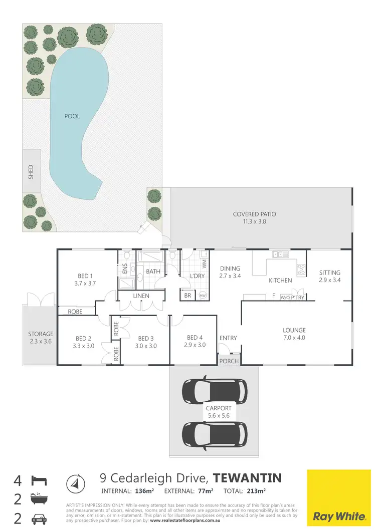 Floorplan of Homely house listing, 9 Cedarleigh Drive, Tewantin QLD 4565