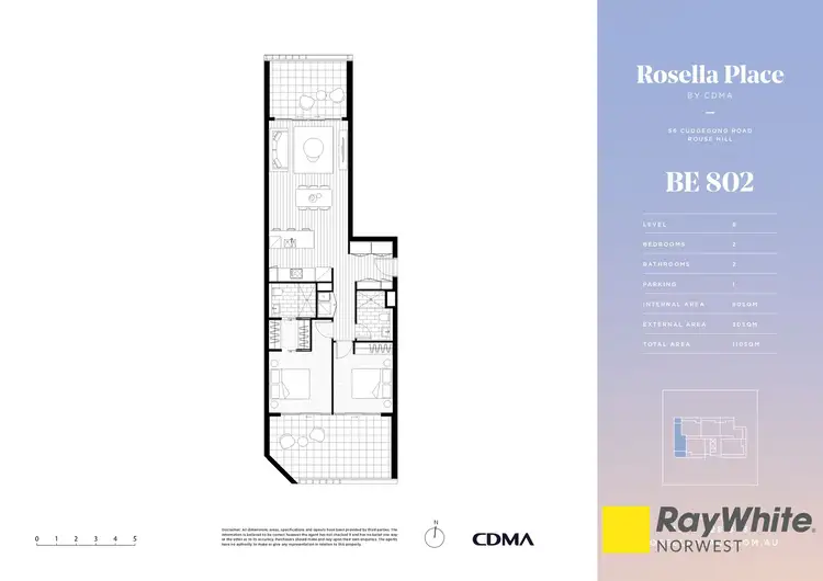 Floorplan of Homely apartment listing, BE702/56 Cudgegong Road, Rouse Hill NSW 2155