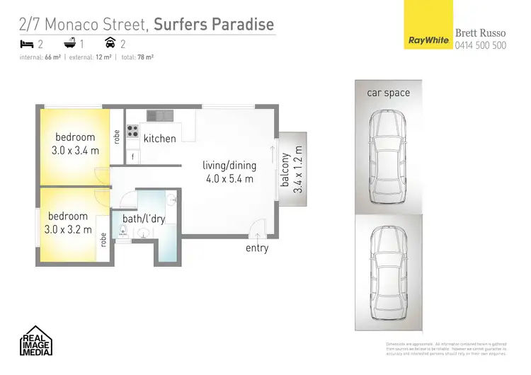 Floorplan of Homely unit listing, 2/7 Monaco Street, Surfers Paradise QLD 4217