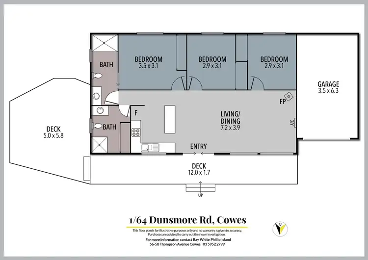 Floorplan of Homely house listing, 1/63 Dunsmore Road, Cowes VIC 3922