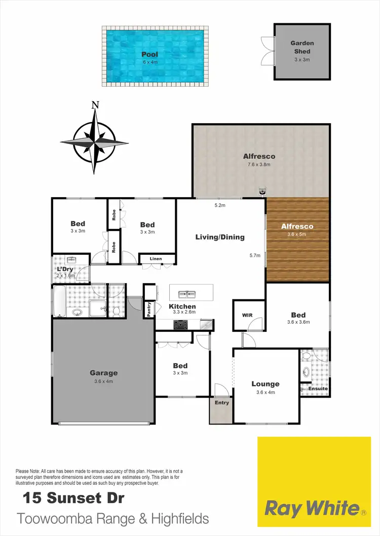 Floorplan of Homely house listing, 15 Sunset Drive, Glenvale QLD 4350