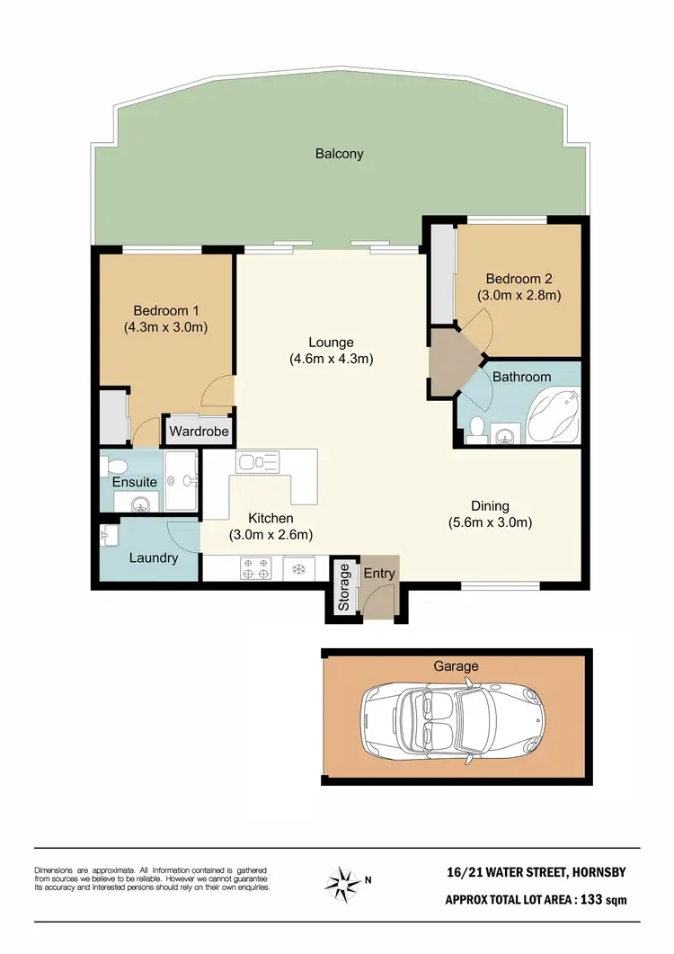 Floorplan of Homely unit listing, 16/21 Water Street, Hornsby NSW 2077