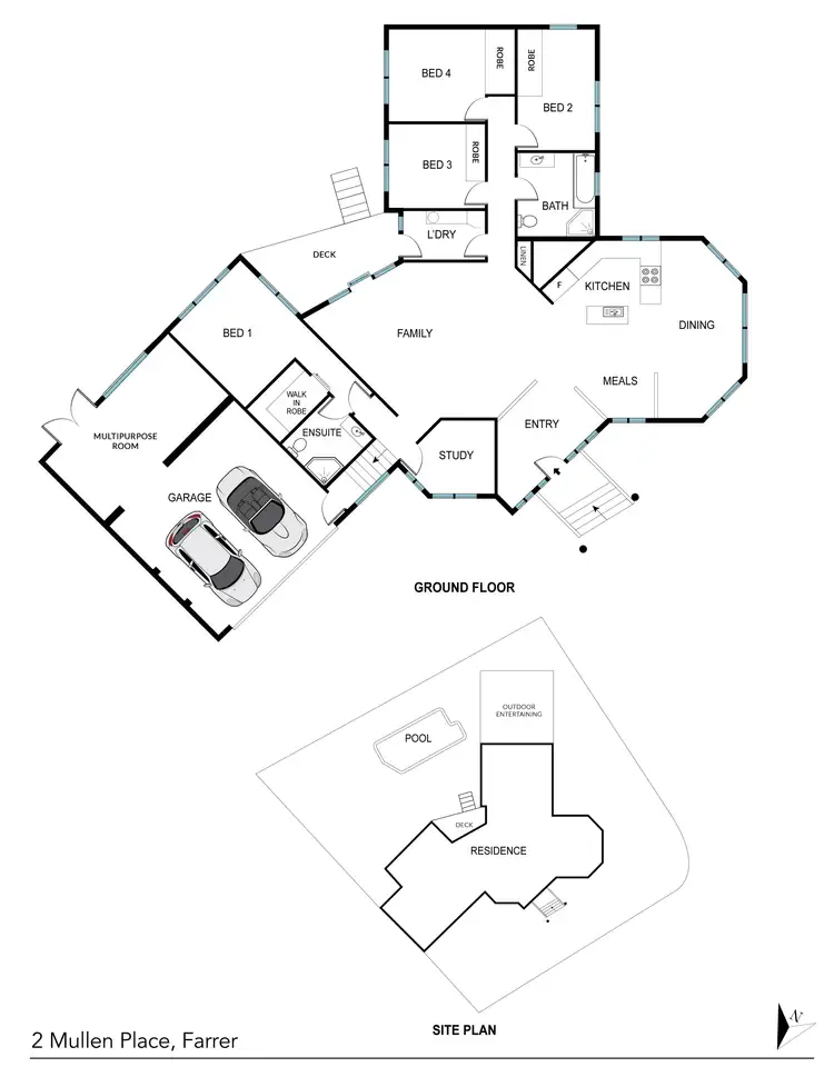 Floorplan of Homely house listing, 2 Mullen Place, Farrer ACT 2607