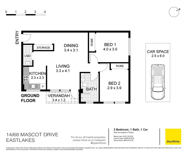 Floorplan of Homely apartment listing, 14/68 Mascot Drive, Eastlakes NSW 2018