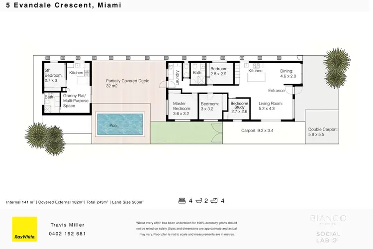 Floorplan of Homely house listing, 5 Evandale Crescent, Miami QLD 4220
