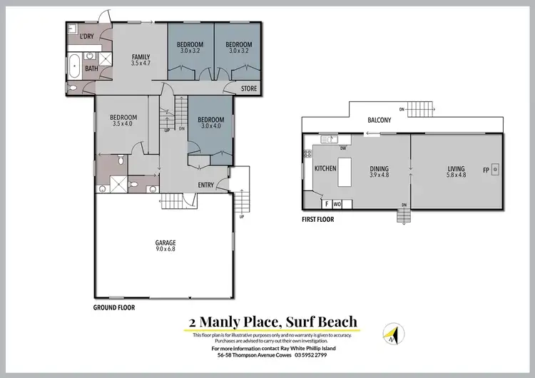 Floorplan of Homely house listing, 2 Manly Place, Surf Beach VIC 3922