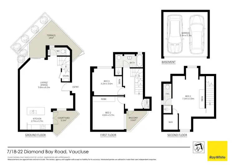 Floorplan of Homely townhouse listing, 7/18-22 Diamond Bay Road, Vaucluse NSW 2030