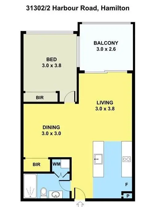 Floorplan of Homely apartment listing, 31302/2 Harbour Road, Hamilton QLD 4007