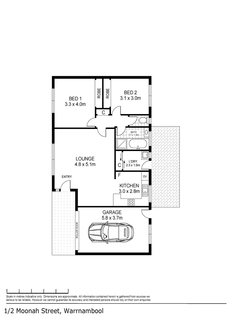 Floorplan of Homely unit listing, 1/2 Moonah Street, Warrnambool VIC 3280