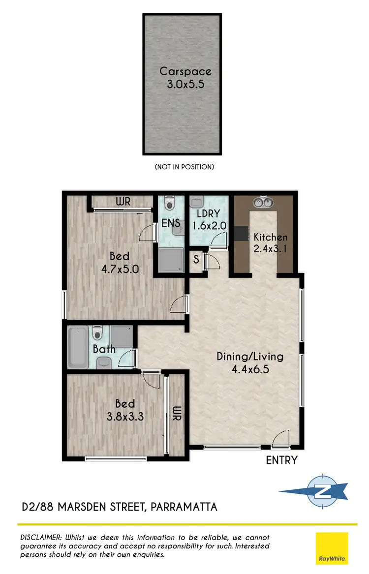 Floorplan of Homely unit listing, D2/88-98 Marsden Street, Parramatta NSW 2150