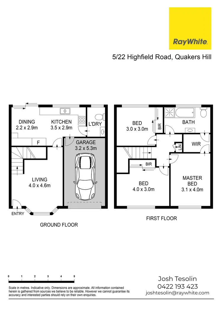 Floorplan of Homely townhouse listing, 5/22 Highfield Road, Quakers Hill NSW 2763