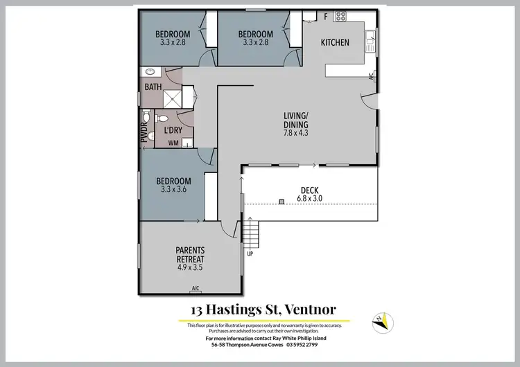 Floorplan of Homely house listing, 13 Hastings Street, Ventnor VIC 3922