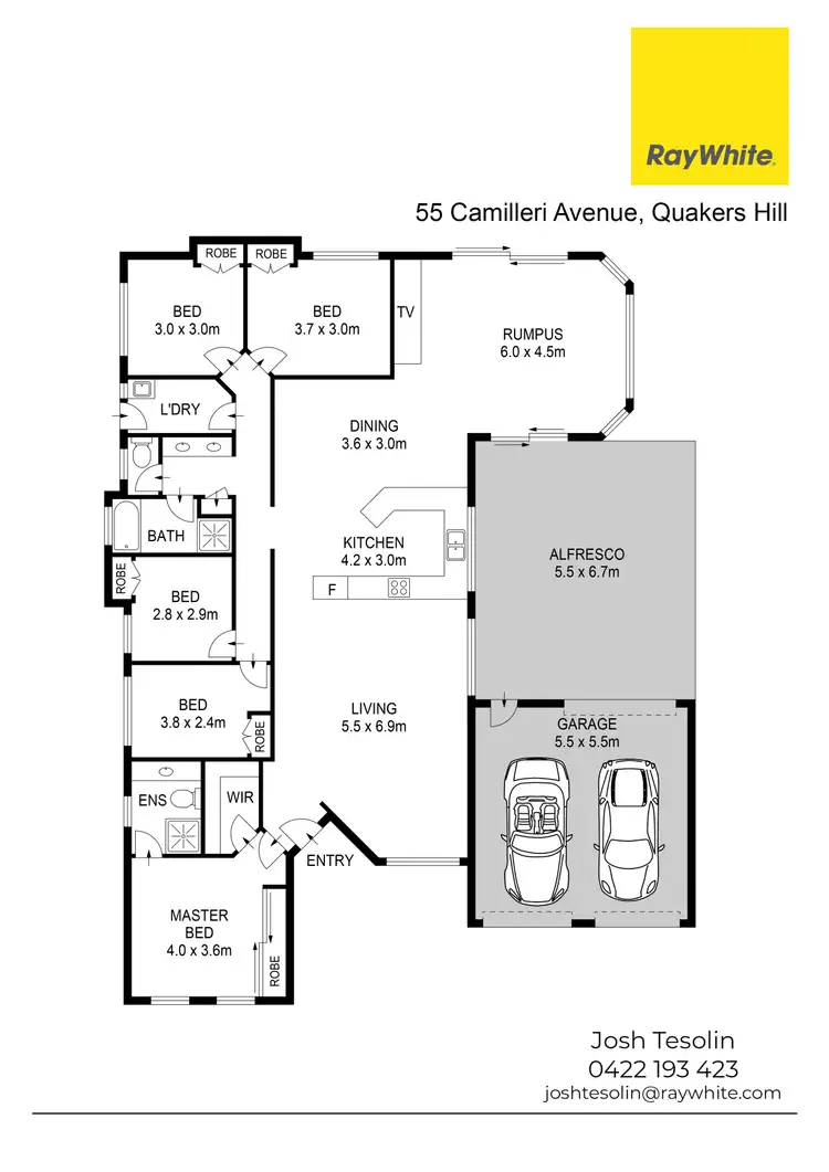 Floorplan of Homely house listing, 55 Camilleri Avenue, Quakers Hill NSW 2763