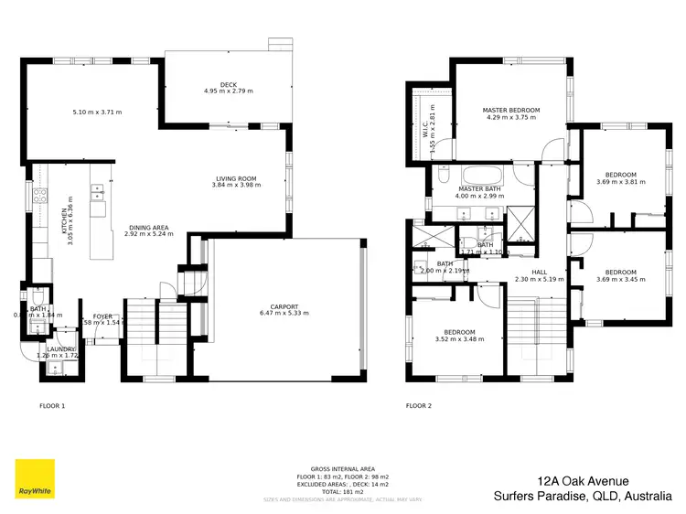 Floorplan of Homely house listing, 12A Oak Avenue, Surfers Paradise QLD 4217