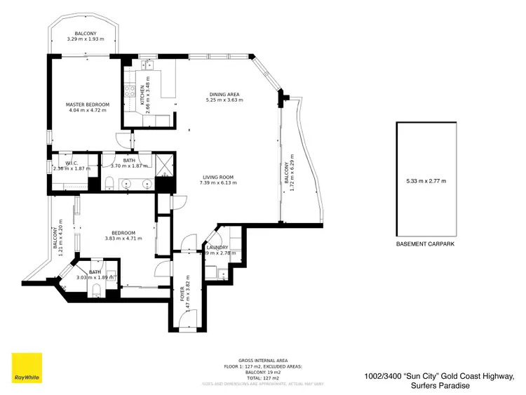 Floorplan of Homely apartment listing, 1002/3400 Gold Coast Highway, Surfers Paradise QLD 4217