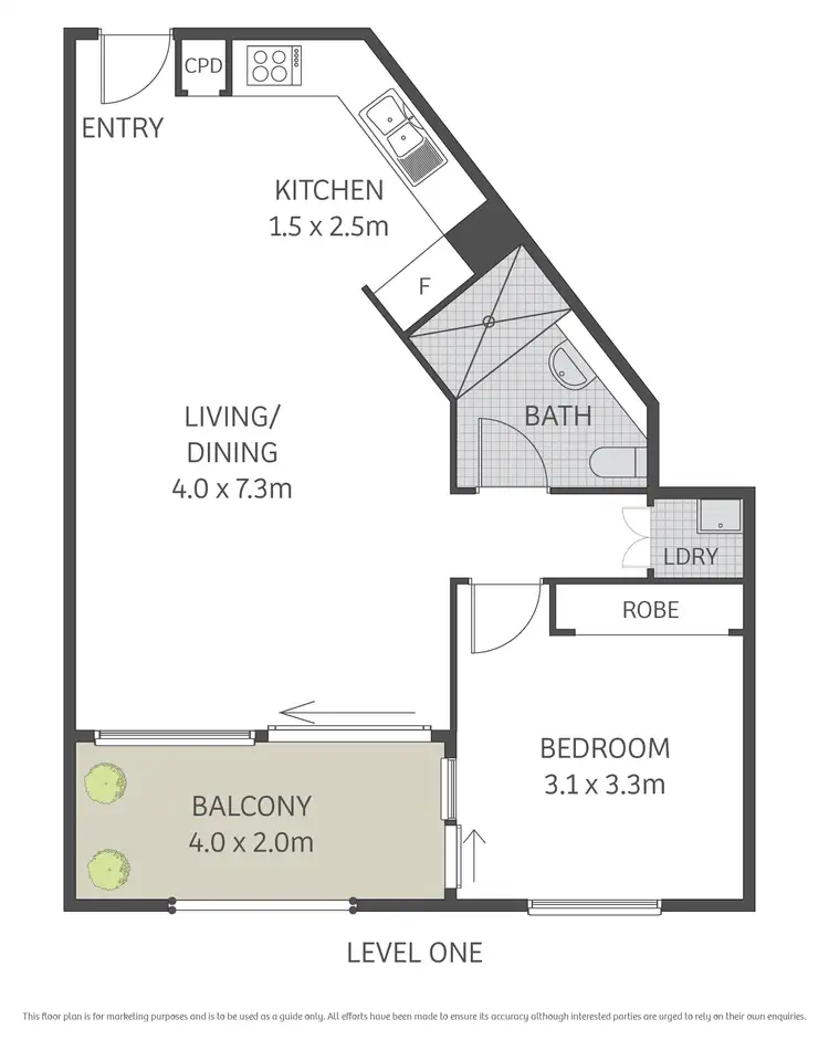 Floorplan of Homely apartment listing, 107W/138 Carillon Avenue, Newtown NSW 2042