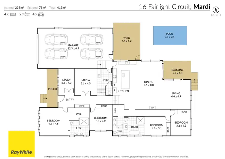 Floorplan of Homely house listing, 16 Fairlight Circuit, Mardi NSW 2259