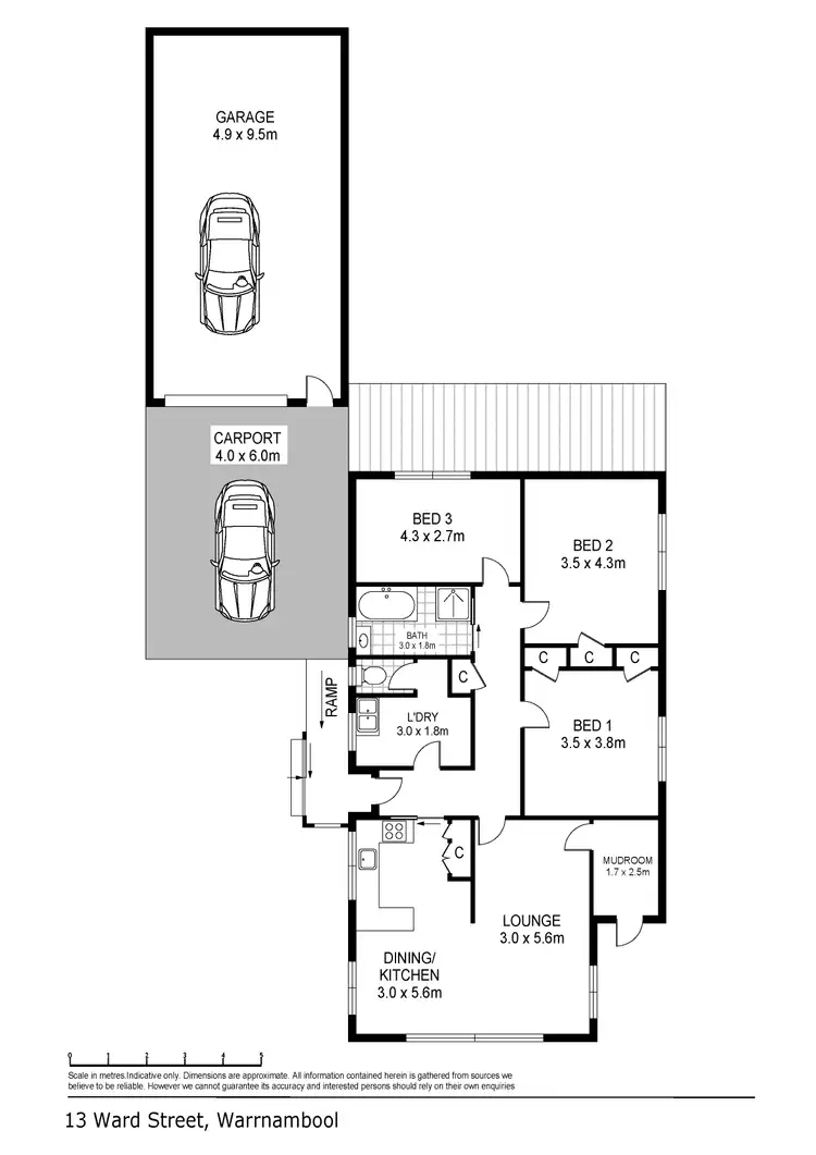 Floorplan of Homely house listing, 13 Ward Street, Warrnambool VIC 3280
