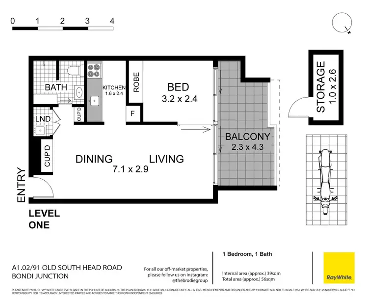 Floorplan of Homely apartment listing, A1.02/91 Old South Head Road, Bondi Junction NSW 2022