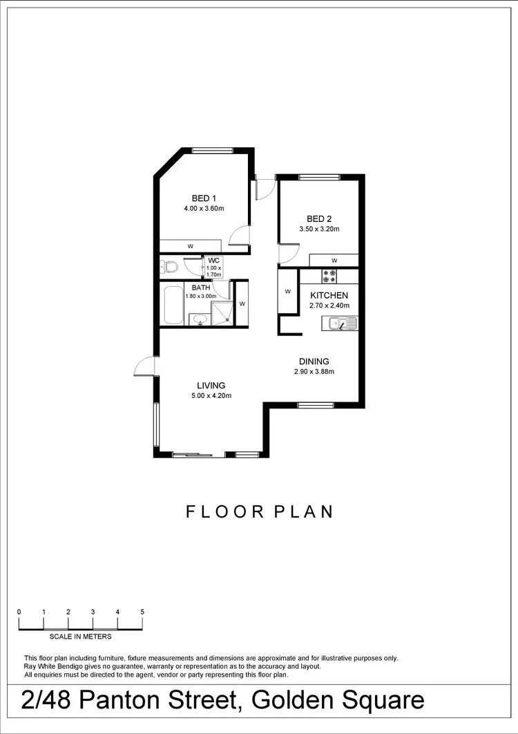 Floorplan of Homely house listing, 2/48 Panton Street, Golden Square VIC 3555