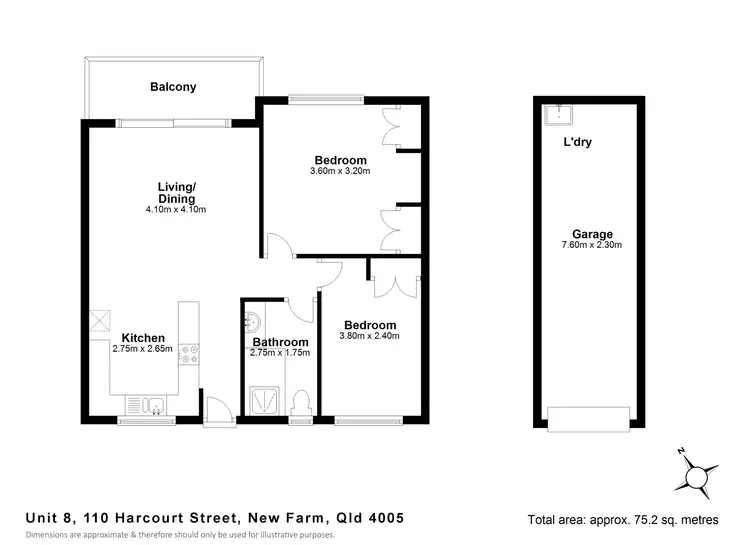Floorplan of Homely apartment listing, 8/110 Harcourt Street, New Farm QLD 4005