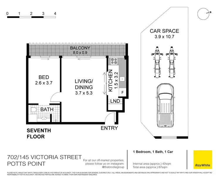 Floorplan of Homely apartment listing, 702/145 Victoria Street, Potts Point NSW 2011