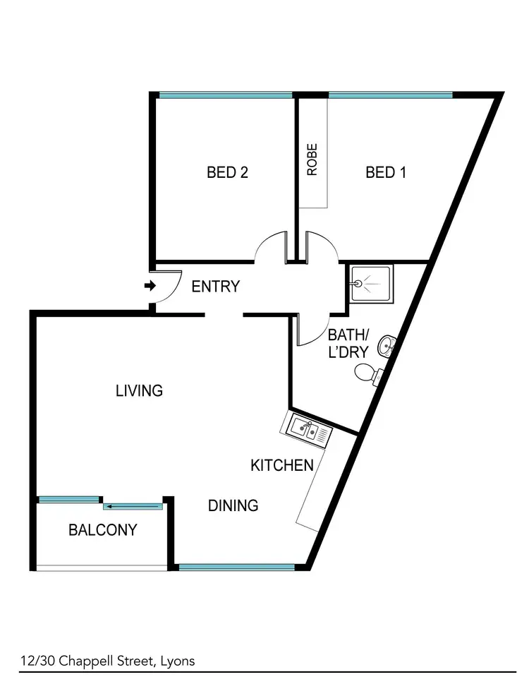 Floorplan of Homely apartment listing, 12/30 Chappell Street, Lyons ACT 2606