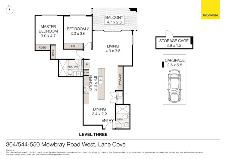 Floorplan of Homely unit listing, 304/544-550 Mowbray Road, Lane Cove NSW 2066
