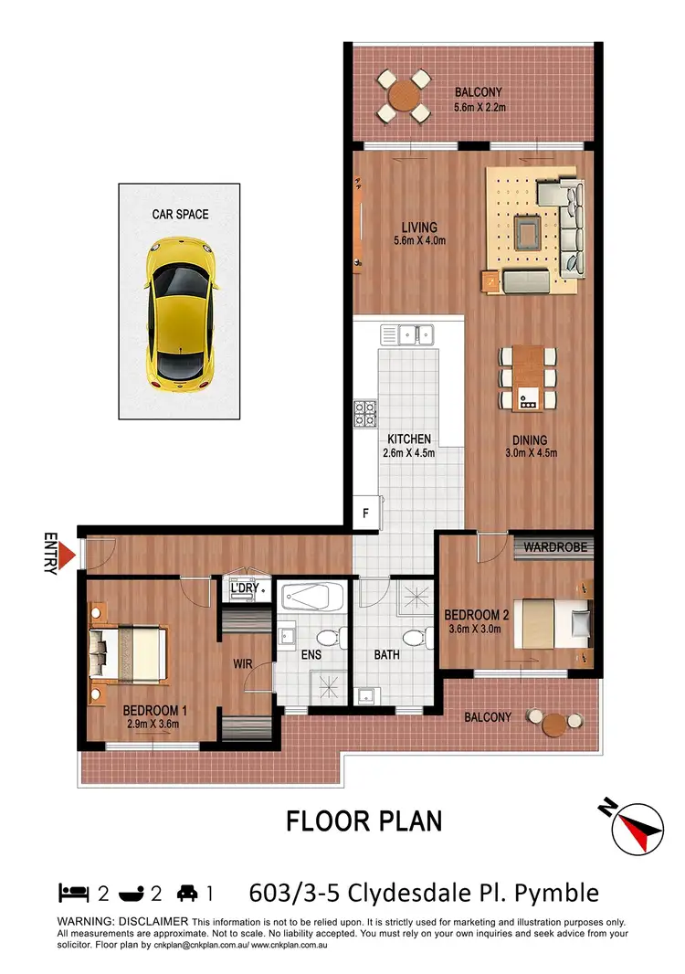Floorplan of Homely apartment listing, 603/3-5 Clydesdale Pl., Pymble NSW 2073