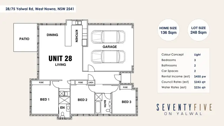 Floorplan of Homely townhouse listing, 28/75 Yalwal Road, West Nowra NSW 2541