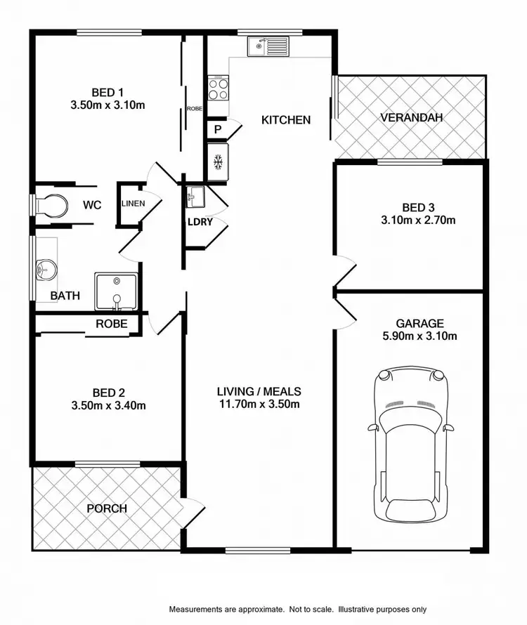 Floorplan of Homely townhouse listing, 6/480 Wagga Road, Lavington NSW 2641