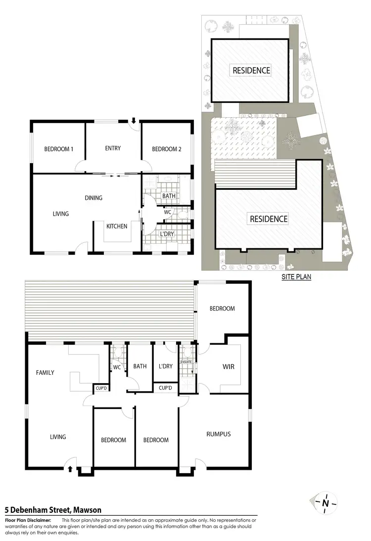 Floorplan of Homely semi-detached listing, 5 Debenham Street, Mawson ACT 2607