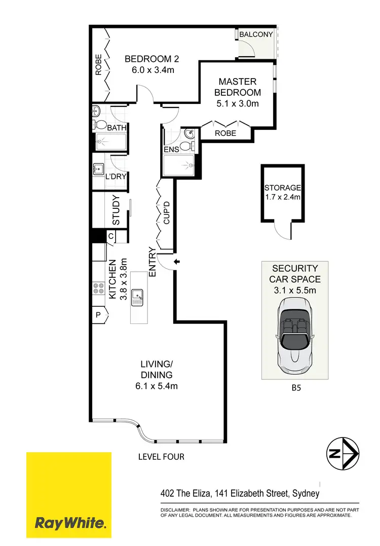 Floorplan of Homely apartment listing, 402/141 Elizabeth Street, Sydney NSW 2000