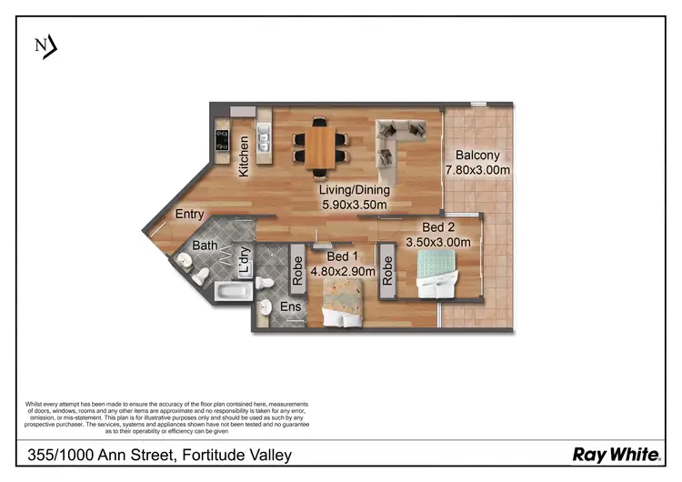 Floorplan of Homely apartment listing, 355/1000 Ann Street, Fortitude Valley QLD 4006