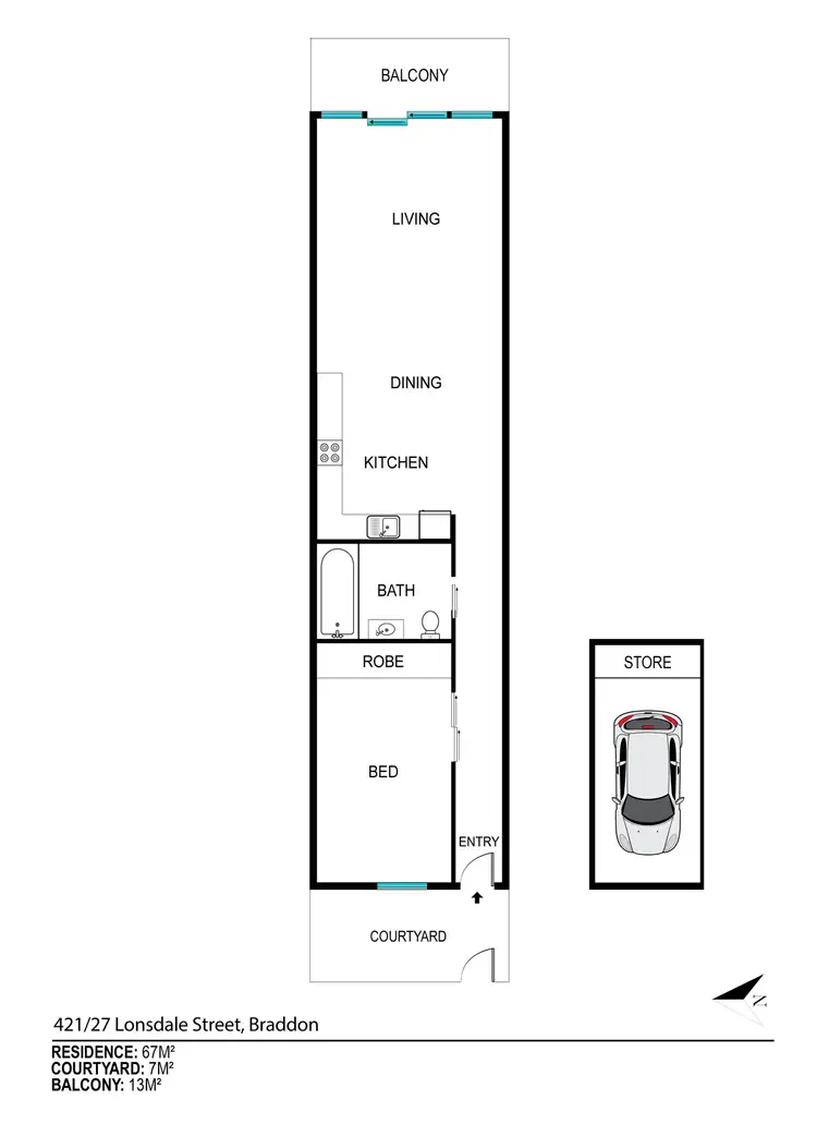 Floorplan of Homely unit listing, 421/27 Lonsdale Street, Braddon ACT 2612