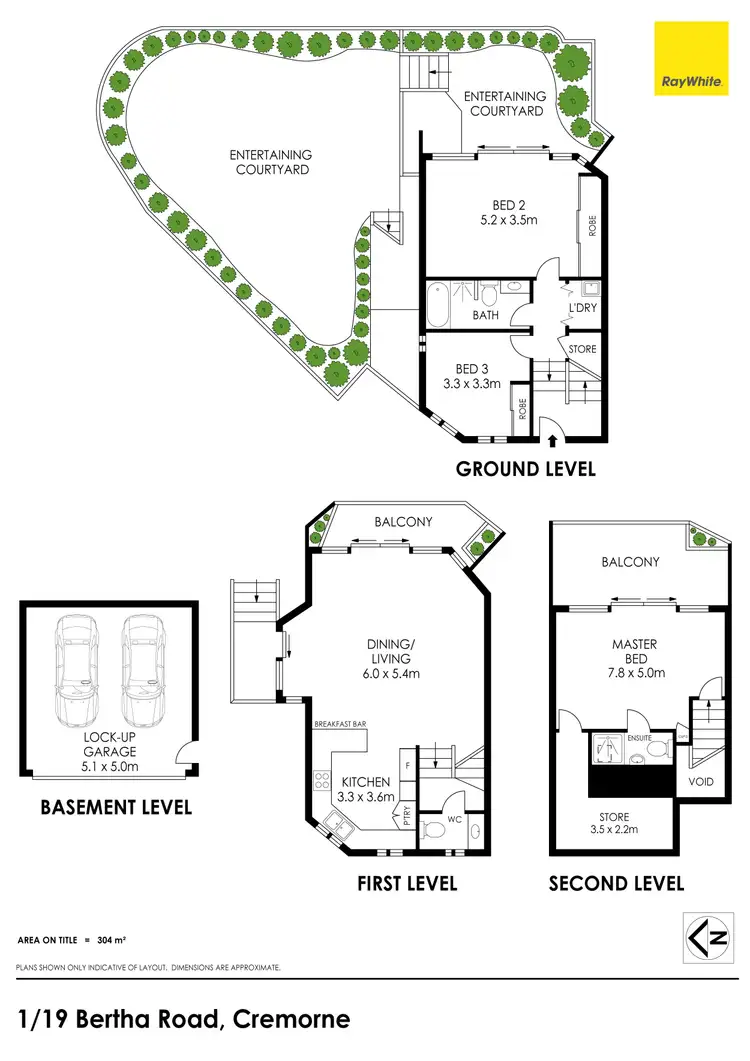 Floorplan of Homely townhouse listing, 1/19 Bertha Road, Cremorne NSW 2090