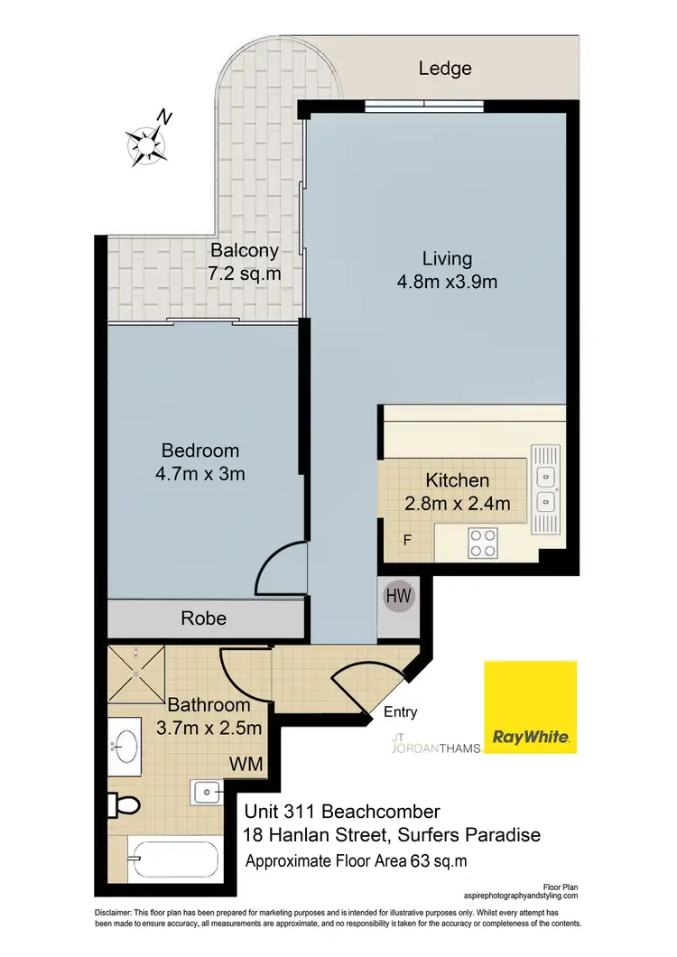 Floorplan of Homely apartment listing, 311/18 Hanlan Street, Surfers Paradise QLD 4217