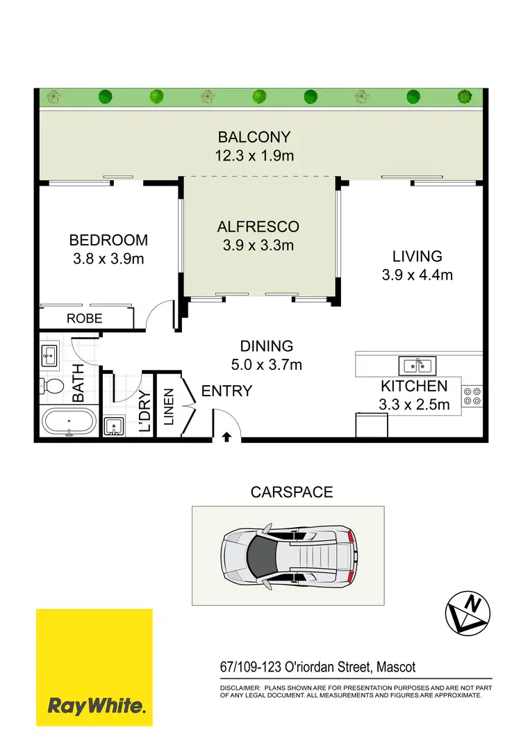 Floorplan of Homely apartment listing, 67/109-123 O'Riordan Street, Mascot NSW 2020