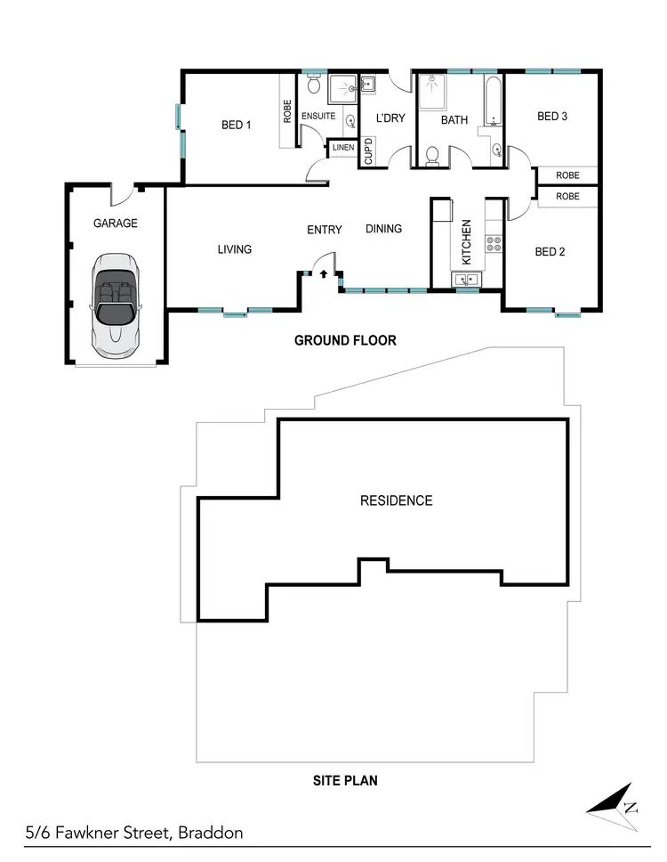 Floorplan of Homely villa listing, 5/6 Fawkner Street, Braddon ACT 2612