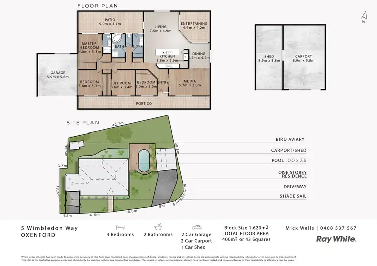 Floorplan of Homely house listing, 5 Wimbledon Way, Oxenford QLD 4210