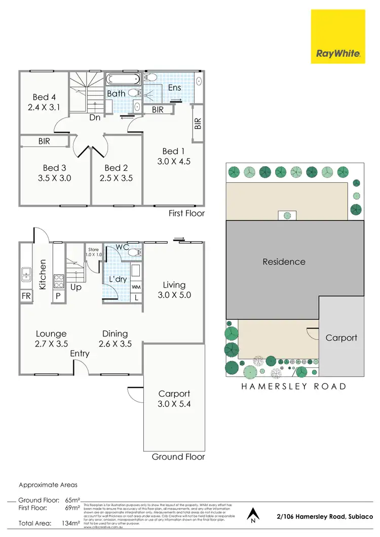 Floorplan of Homely townhouse listing, 2/106 Hamersley Road, Subiaco WA 6008