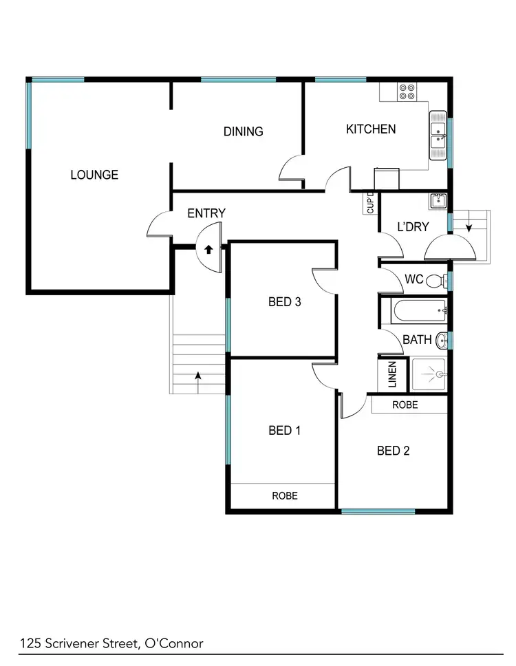 Floorplan of Homely house listing, 125 Scrivener Street, O'connor ACT 2602