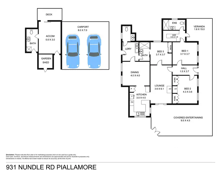 Floorplan of Homely rural property listing, 'Peel River Park' 931 Nundle Road, Tamworth NSW 2340