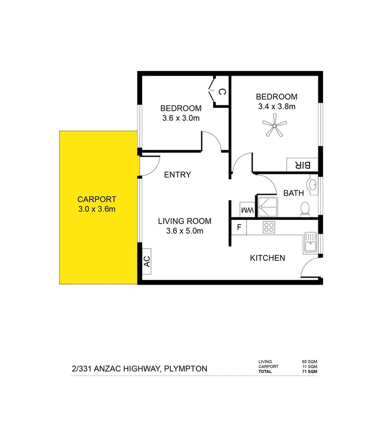 Floorplan of Homely unit listing, 2/331 Anzac Highway, Plympton SA 5038