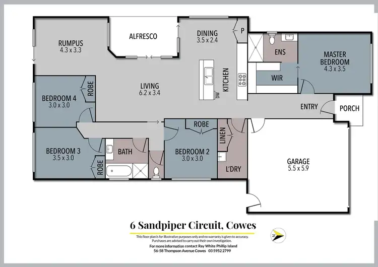 Floorplan of Homely house listing, 6 Sandpiper Circuit, Cowes VIC 3922