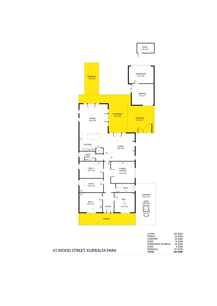 Floorplan of Homely house listing, 41 Wood Street, Kurralta Park SA 5037