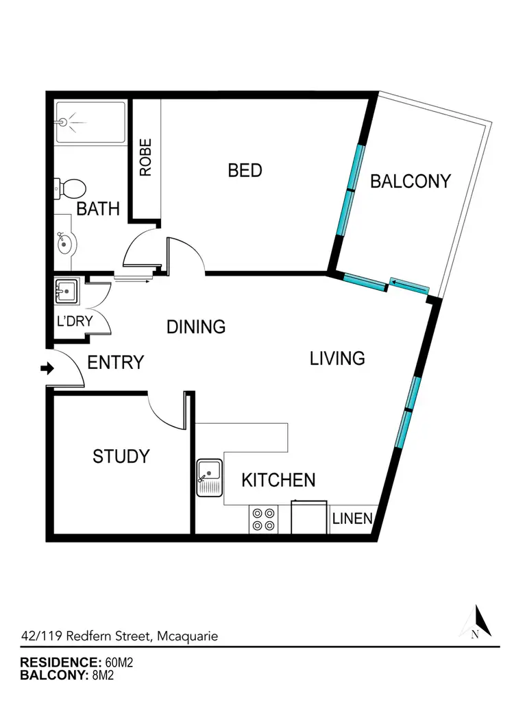 Floorplan of Homely unit listing, 42/119 Redfern Street, Macquarie ACT 2614