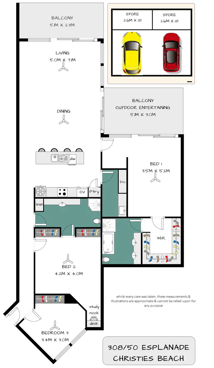 Floorplan of Homely apartment listing, 308/50 Esplanade, Christies Beach SA 5165