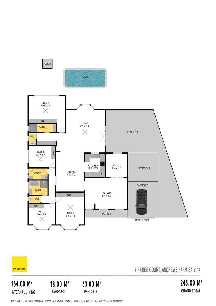 Floorplan of Homely house listing, 7 Ranee Court, Andrews Farm SA 5114
